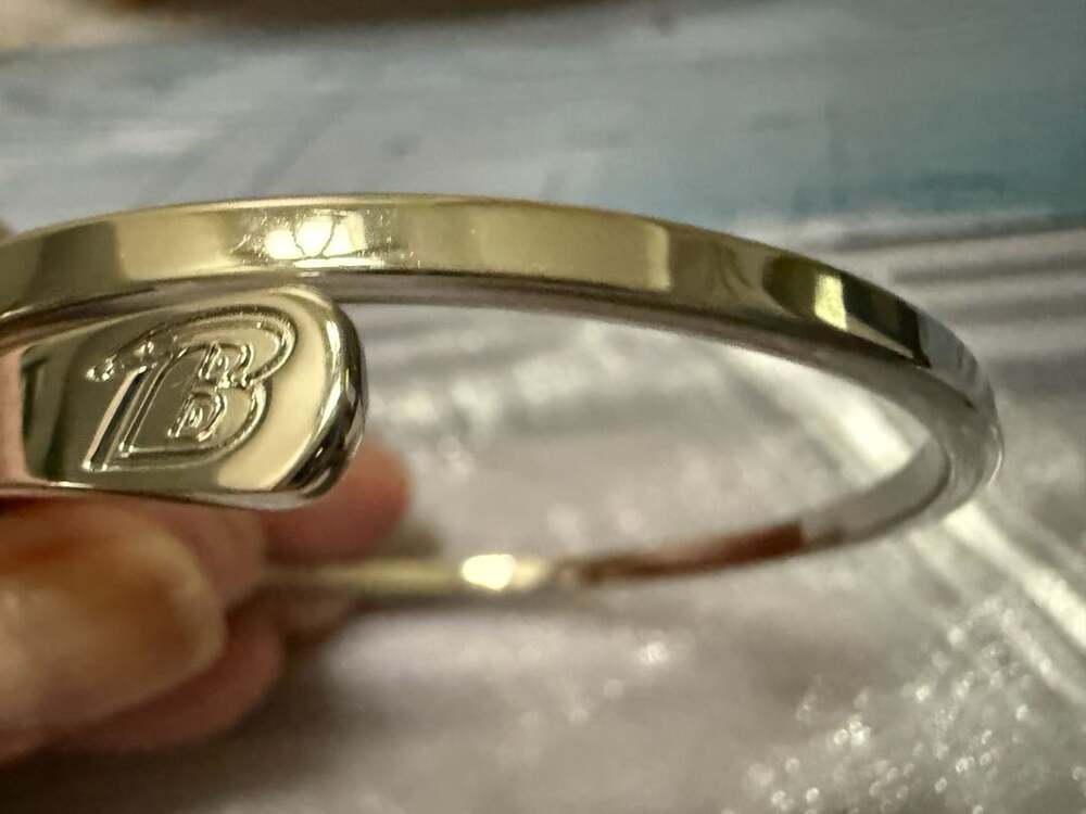 B-Branding Sterling Silver Wrap Bangle Bracelet With Purple Stone Baltimore Rave